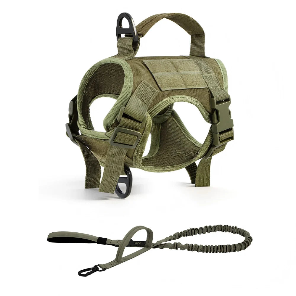 Tactical Cat Harness Vest and Leash Set Adjustable Escape Proof Soft Mesh with Handle Outdoor Walking Pet Training Supplies