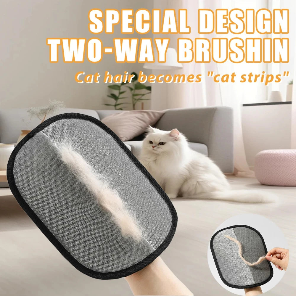 Reusable Static Pet Grooming Gloves Double Sided Fur Removal Tool For Pet Hair Grooming And Carpet Floating Hair Cleaning
